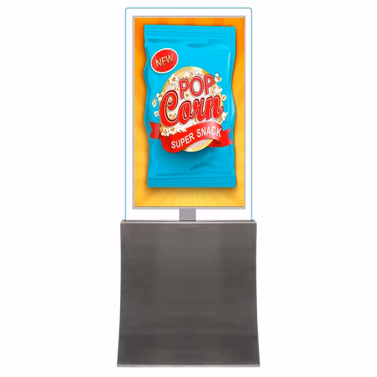 Quiosco echado a un lado doble transparente de la señalización de Digitaces de la pantalla LCD de la exhibición de la publicidad 4K del soporte del piso de 43 pulgadas
